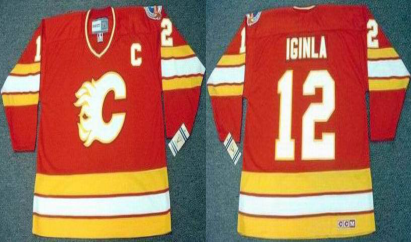 2019 Men Calgary Flames #12 Iginla red CCM NHL jerseys